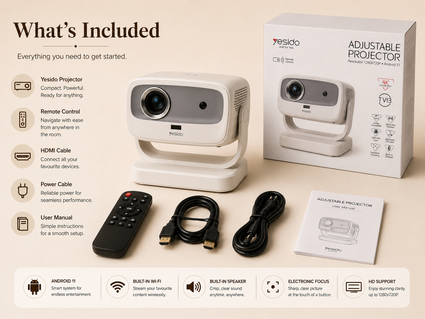 Easy Living™ Smart HD Home Projector